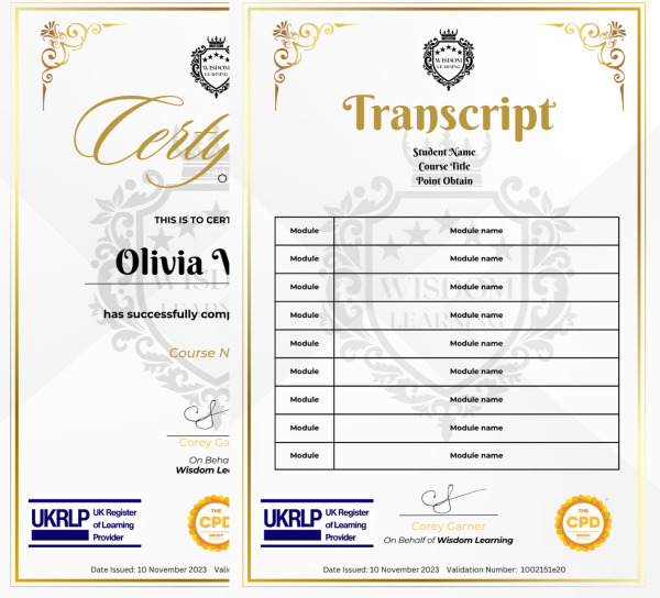 Premium Certificate & Transcript (Digital)